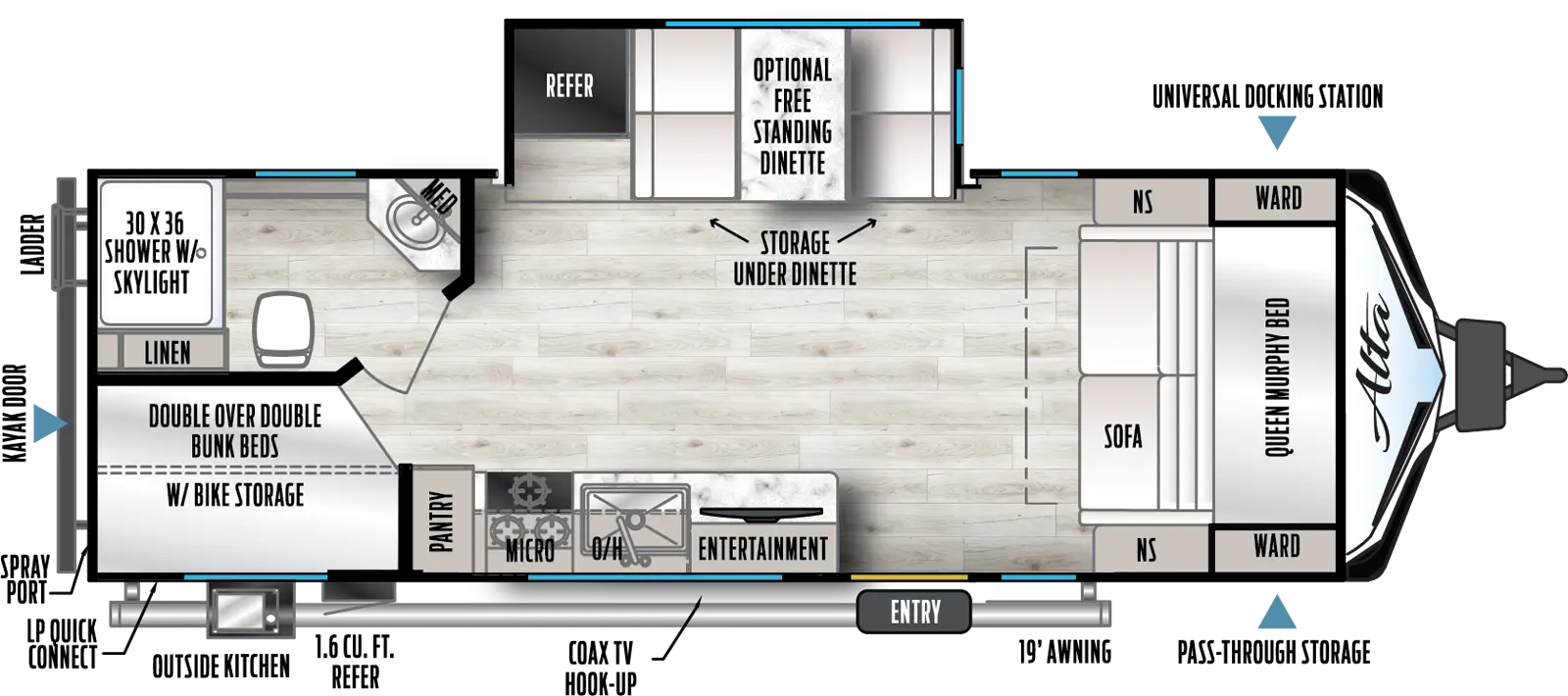 2024 EAST TO WEST RV ALTA 2210MBH, , floor-plans-day image number 0